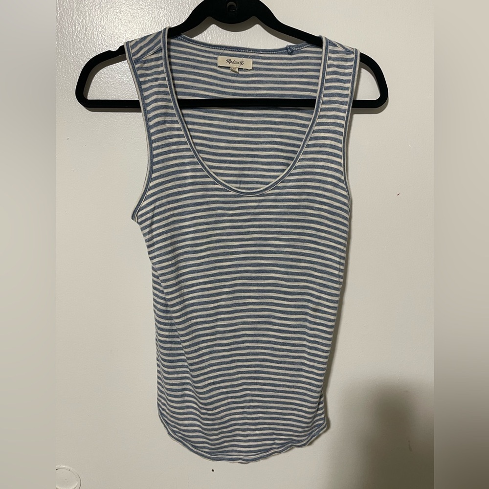 Madewell top blue/ white stripe